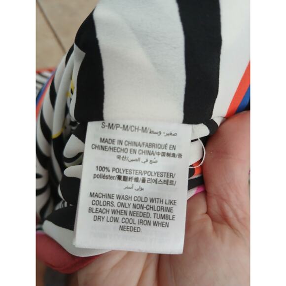 Trina Turk For InC Tunic Poncho Caftan swim cover up Blouse Mrs ROPER S/M - Picture 5 of 8